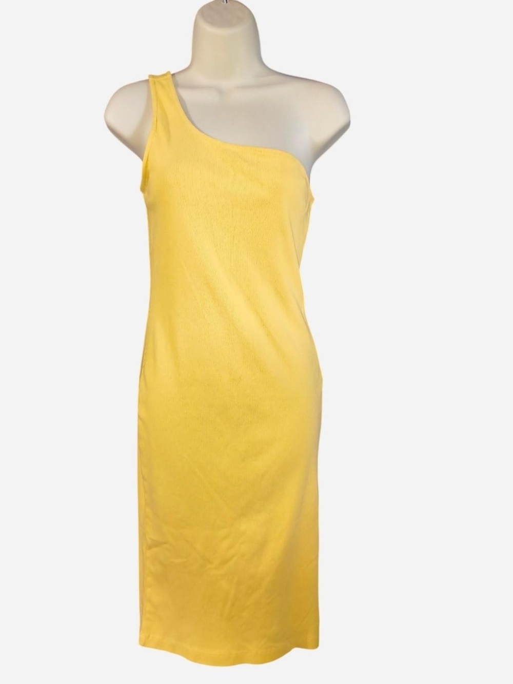 Nine West Yellow One-Shoulder Midi Dress